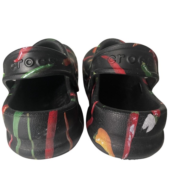 Crocs Bistro Clog Men 8 Hot Chili Pepper Black Slip On Shoe Slip Resistant Strap - Picture 4 of 10